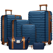 Luggage Sets 6 Piece Expandable Hardside with Spinner Wheels TSA Lock, Navy Blue