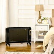 Mica Electric Space Heater, Portable with 2 Heat Settings (1000W/2000W), Adjustable Temperature 18-30°C, Black