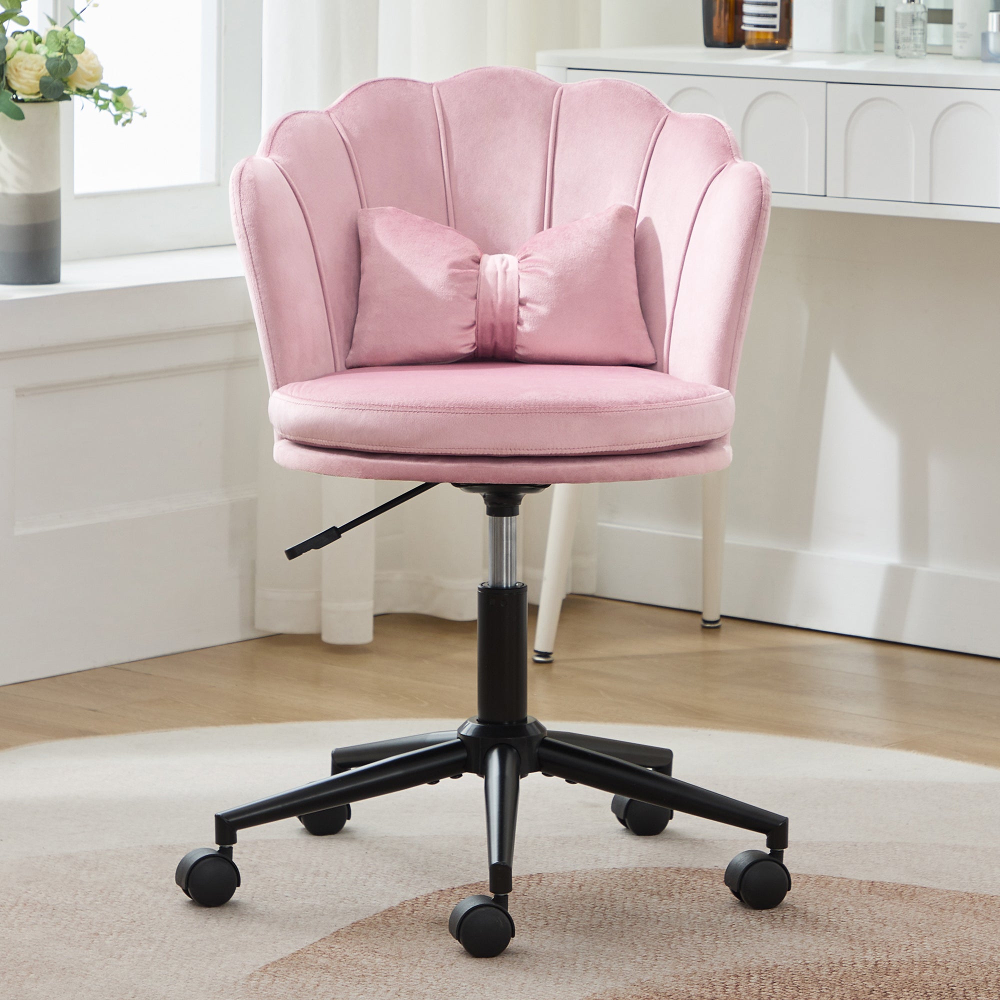 Dressing/Office Chair - Petal Back, Butterfly Lumbar Support, Height Adjustable - Soft Cushion