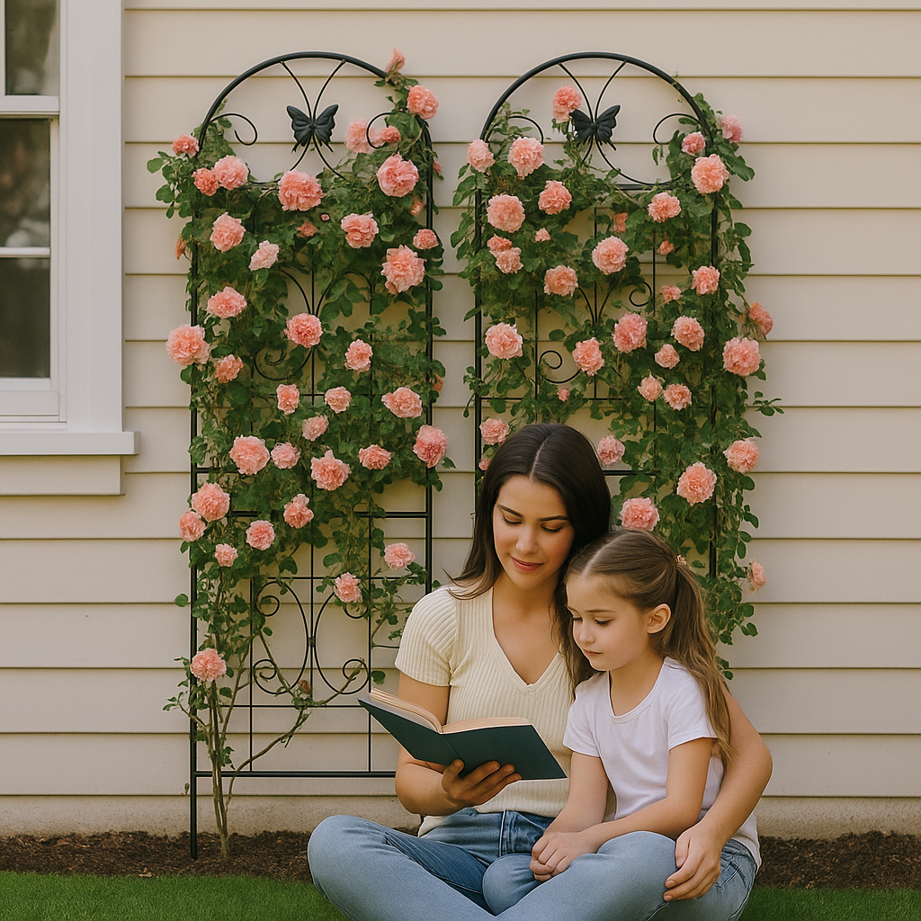 Metal Garden Trellis, 2 Pack for Climbing Plants, Metal