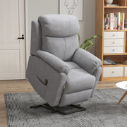 Power Lift Recliner Chair, Electric Lift with Remote Control, Linen Fabric, Grey