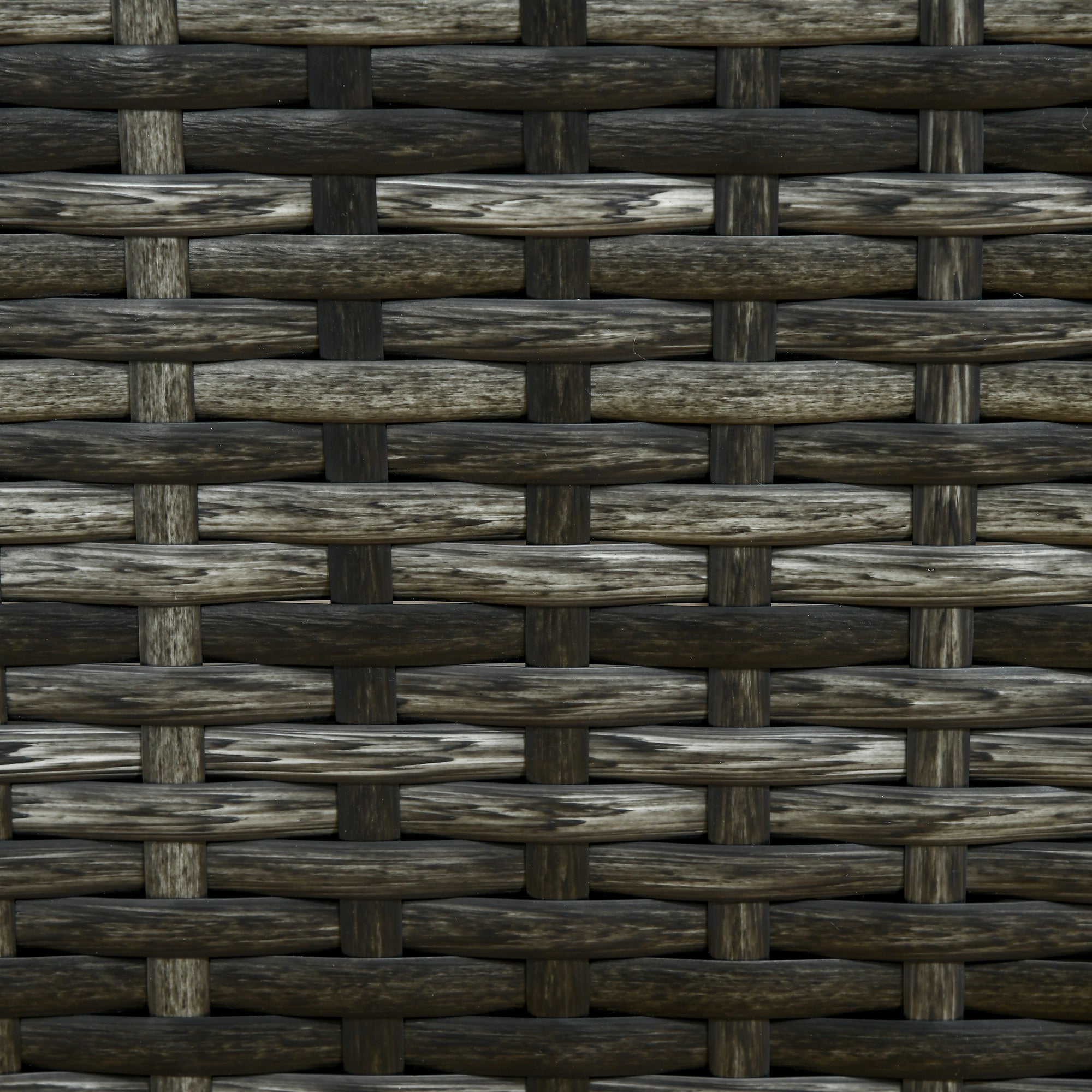 PE Rattan Sun Lounger, Five-level Adjustable Recliner with Padded Cushion, Mixed Grey