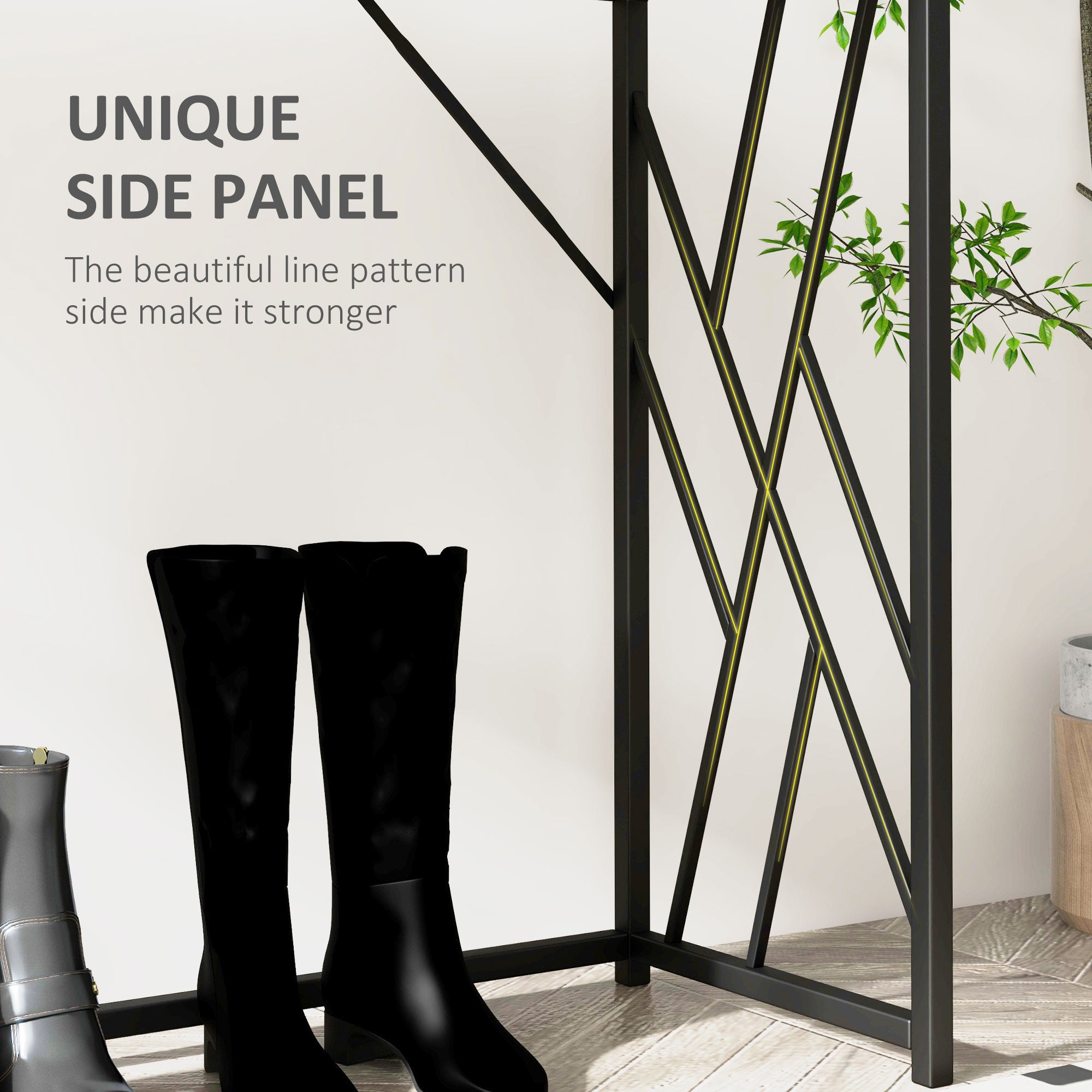 Console Table, Industrial 120cm Metal Frame, Grey