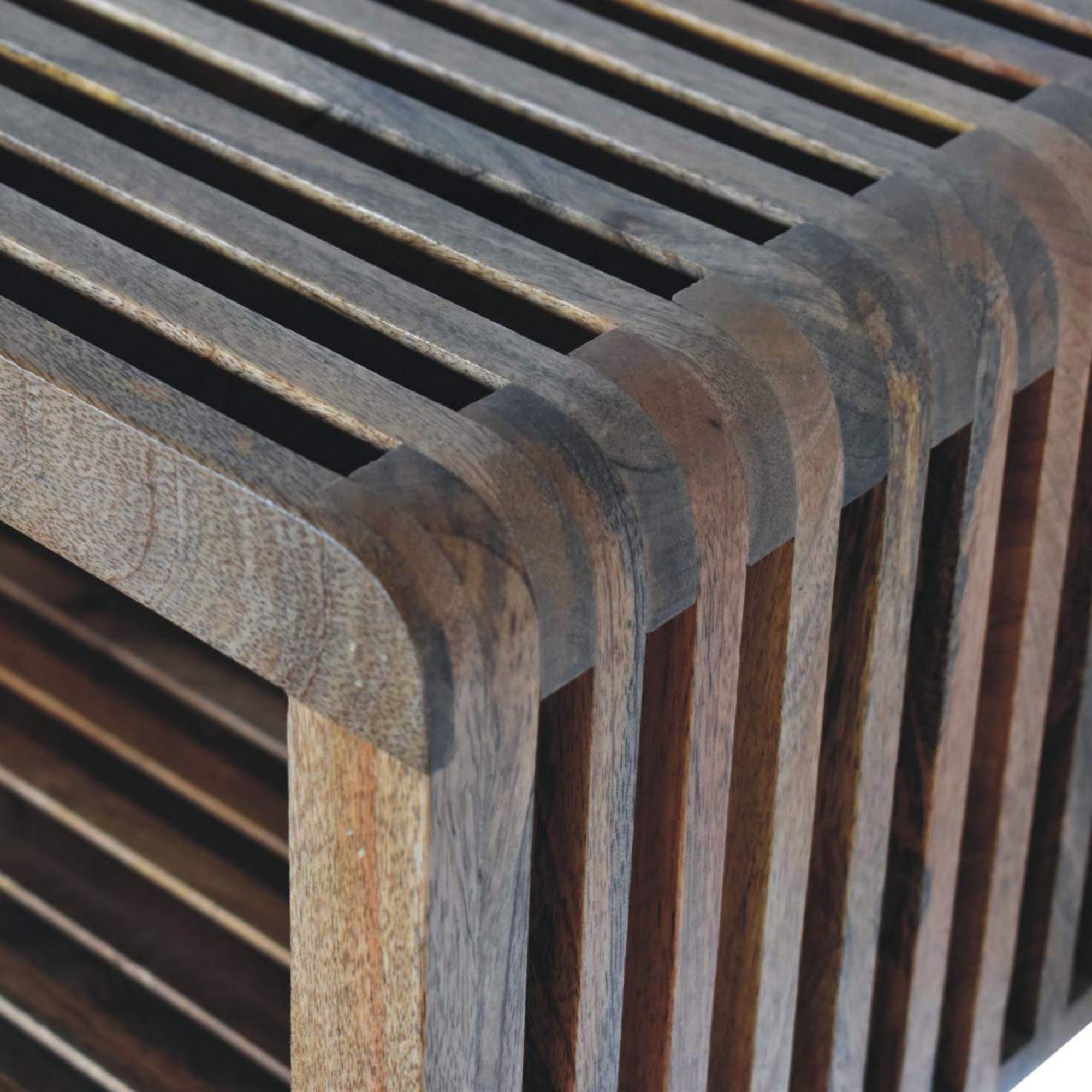 Soba Wall Mounted Bedside Open Slot Solid Wood Dark Brown