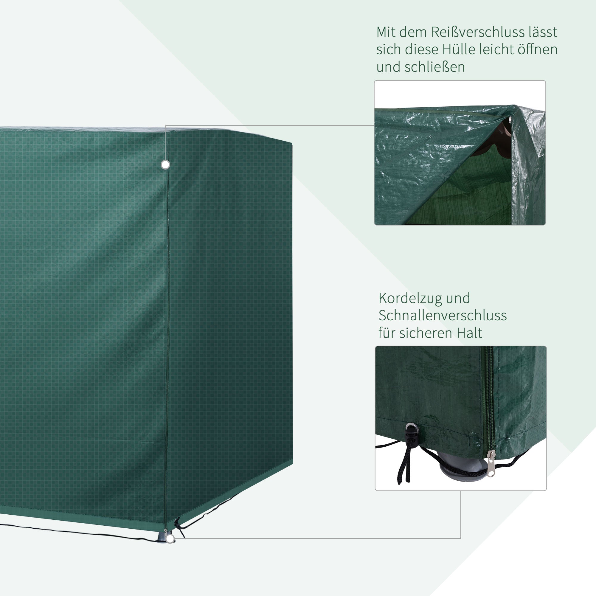 Tarpaulin Protective Cover Waterproof UV Protection for Furniture & Garden, 215x155x150cm