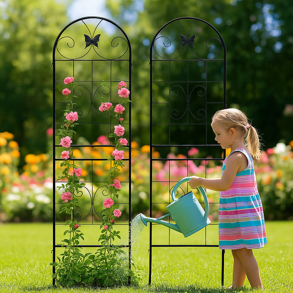 Metal Garden Trellis, 2 Pack for Climbing Plants, Metal