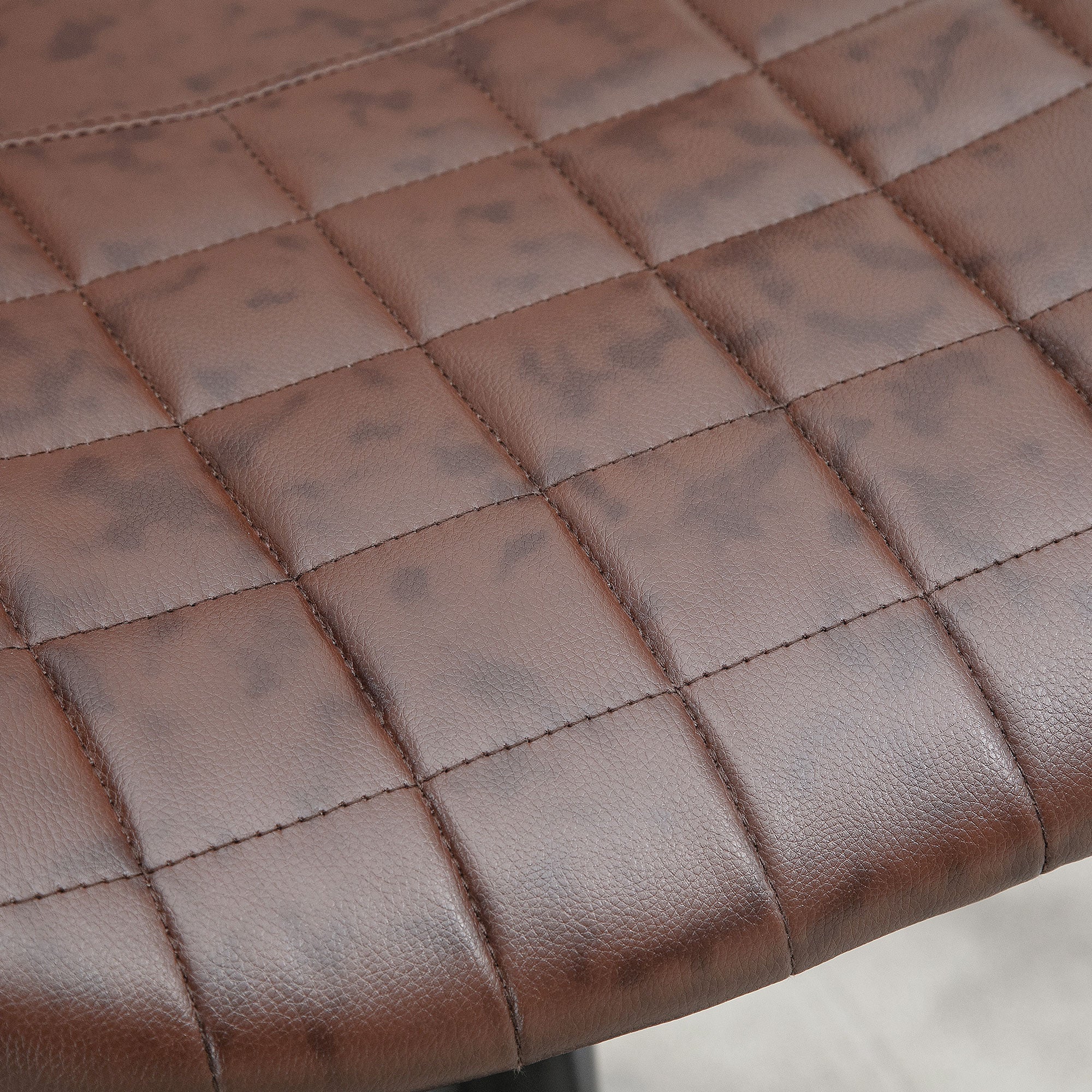 Bar Stools Set of 2, Adjustable Height Swivel Bar Chairs, PU Leather Brown