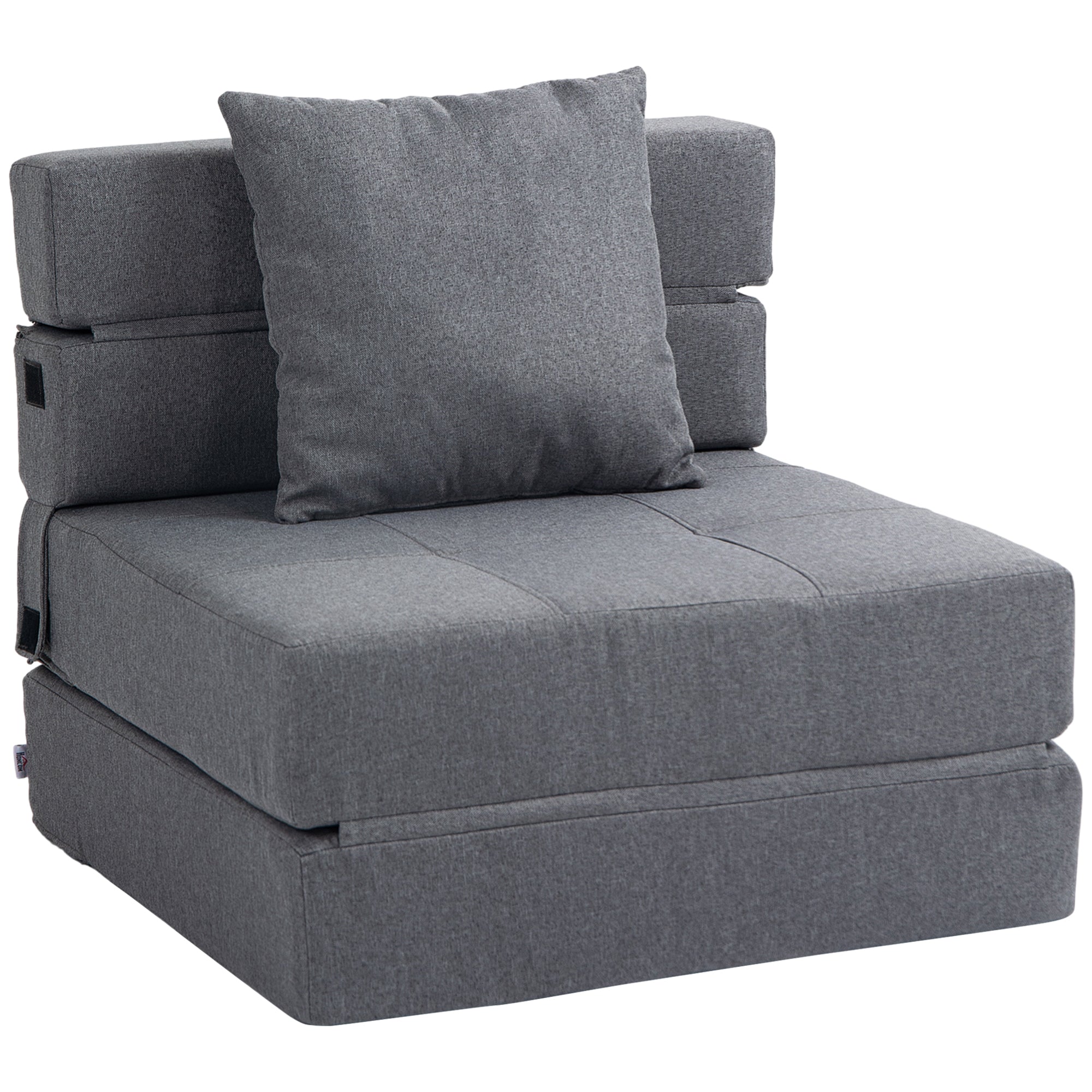 2-in-1 Sleeper Chair, Foldable Sofa Bed/Recliner, 100kg Capacity, Dark Grey