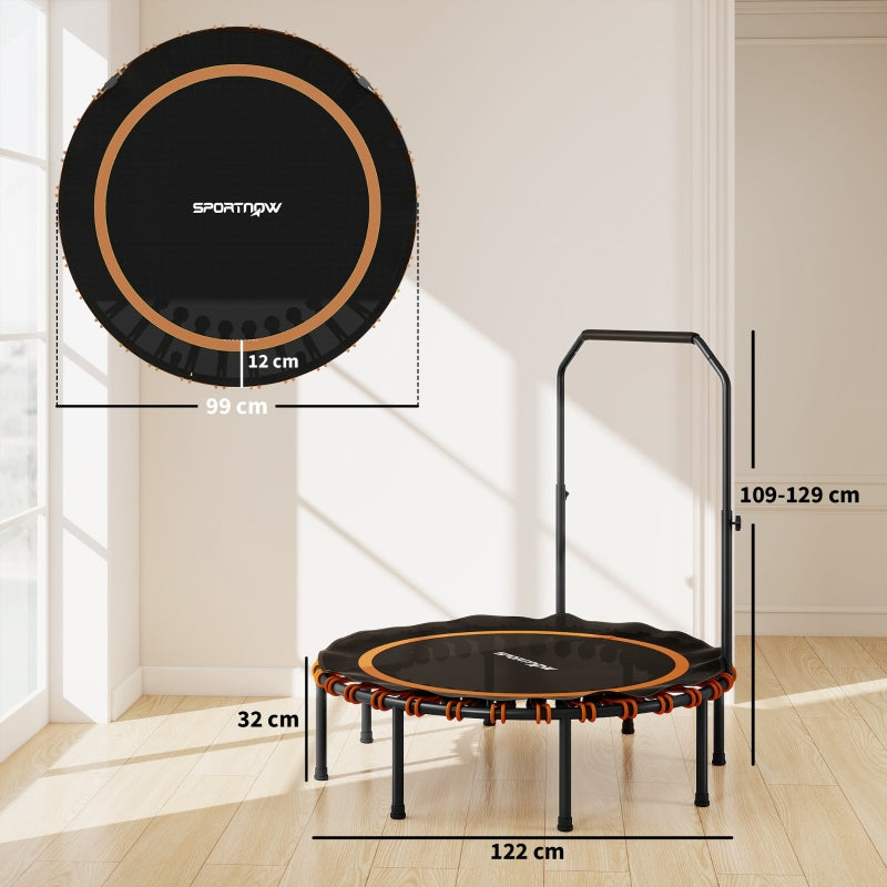 Fitness Trampoline Adjustable Handrail Indoor/Outdoor - Orange