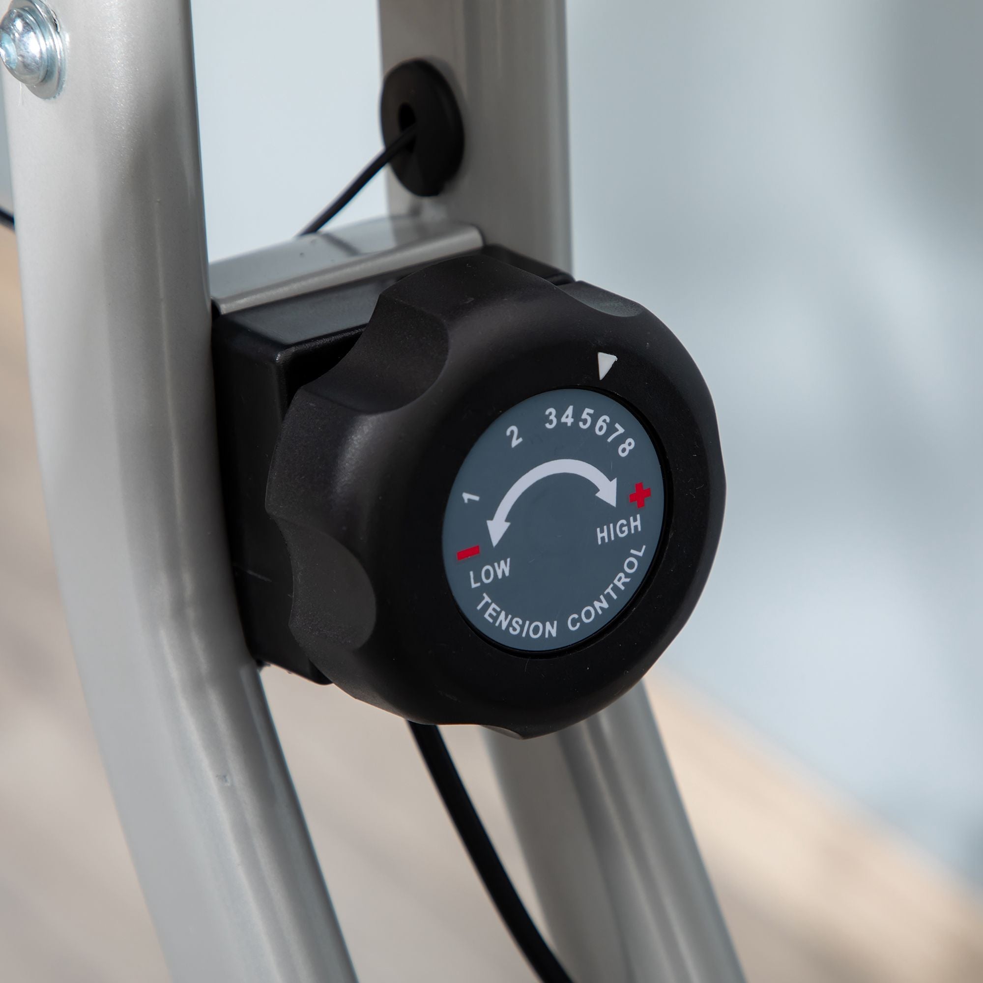 F-Bike Exercise Bike, 8-Level Magnetic Resistance, Height Adjustable, Steel, Black-Gray