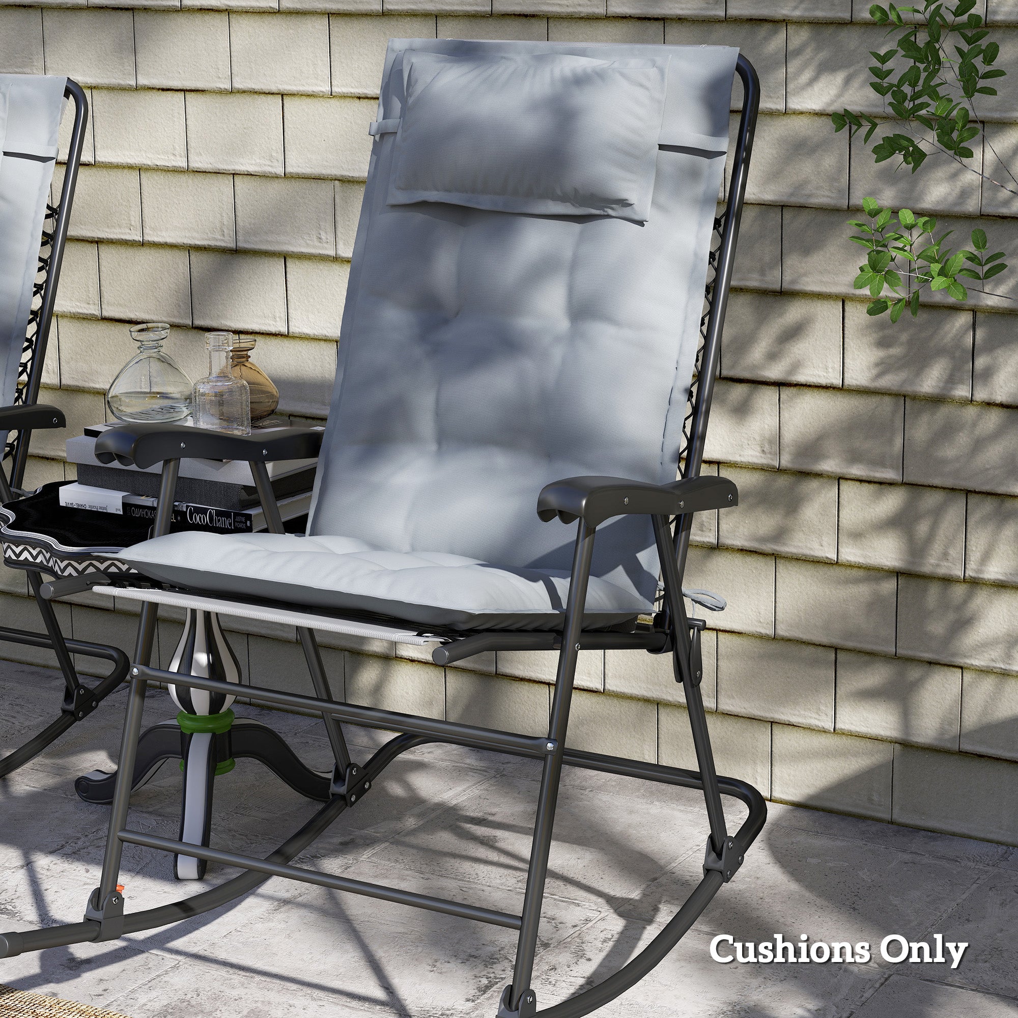 Sunlounger Cushions Water-Repellent Garden Beach Deck Chair 50 x 116 x 5 cm Light Grey