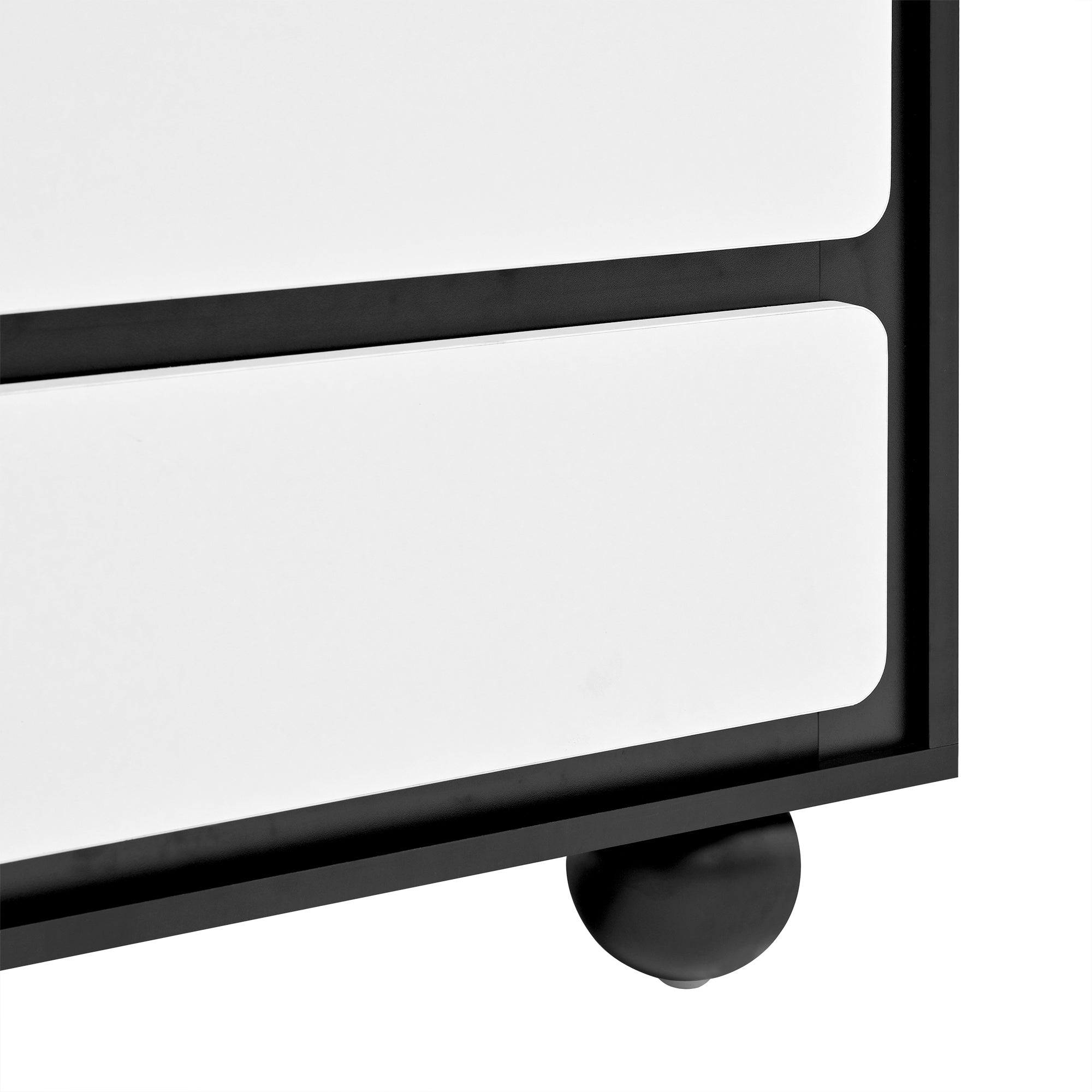 Sideboard, Six-Drawer Chest & Dressing Table, Modern, Black & White