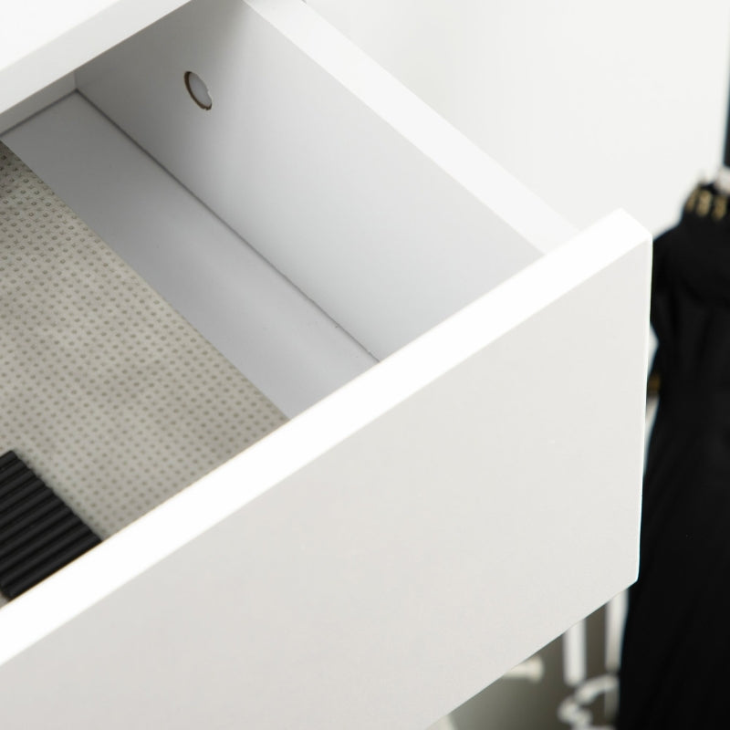 Three Drawer Shoe Storage Cabinet, Slim 12 Pair - White