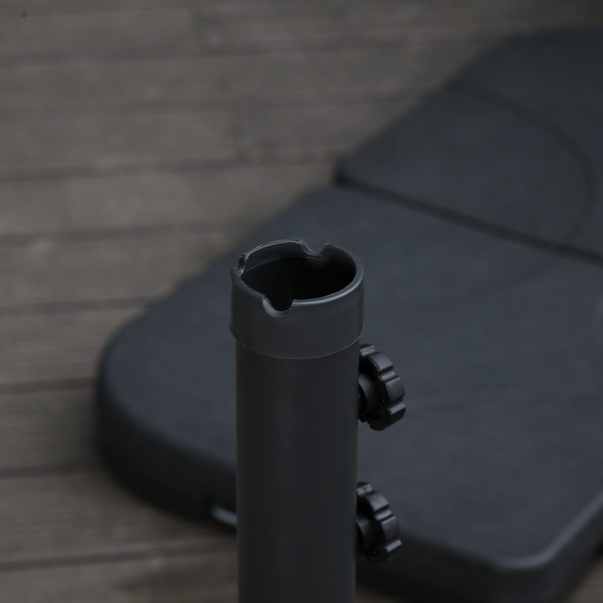 2.45m Cantilever Parasol, Heavy Duty Waterproof Garden Umbrella, Black