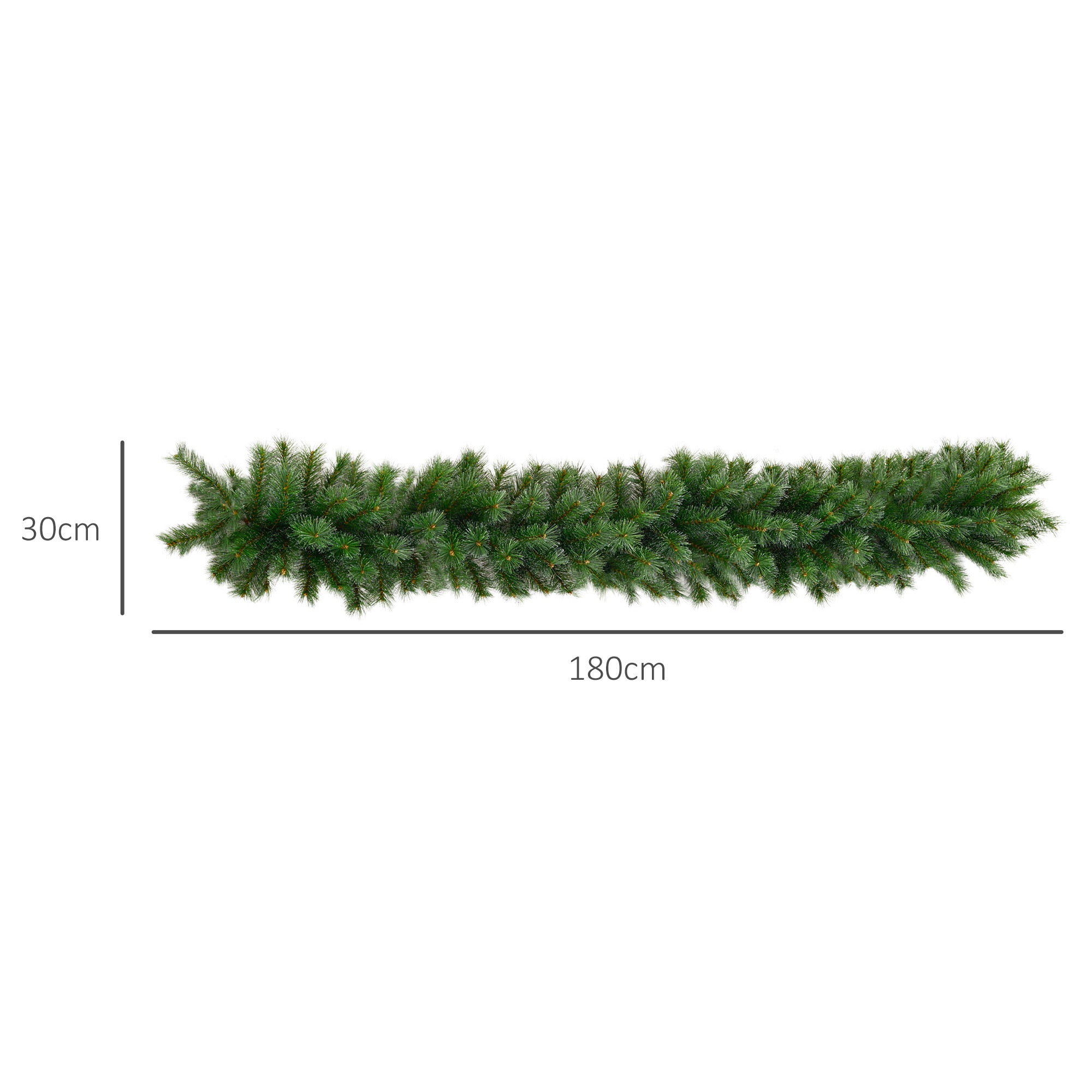 Artificial Christmas Garland, 1.8m, 160 Tips, Fir Tree, Green