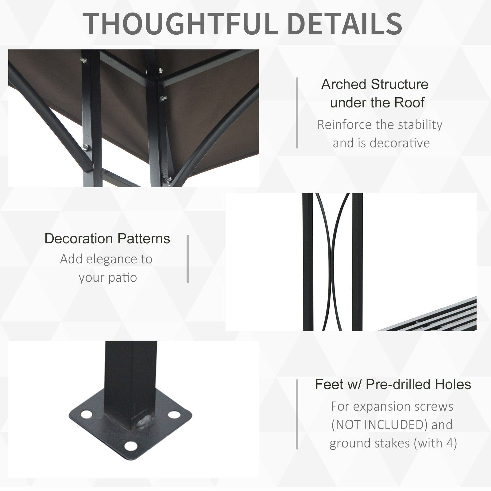 BBQ Tent Canopy 2.5 x 1.5m Outdoor Gazebo Sun Shelter - Coffee