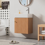 Bathroom furniture washbasin with vanity unit 46 cm, hanging, small guest, in furniture