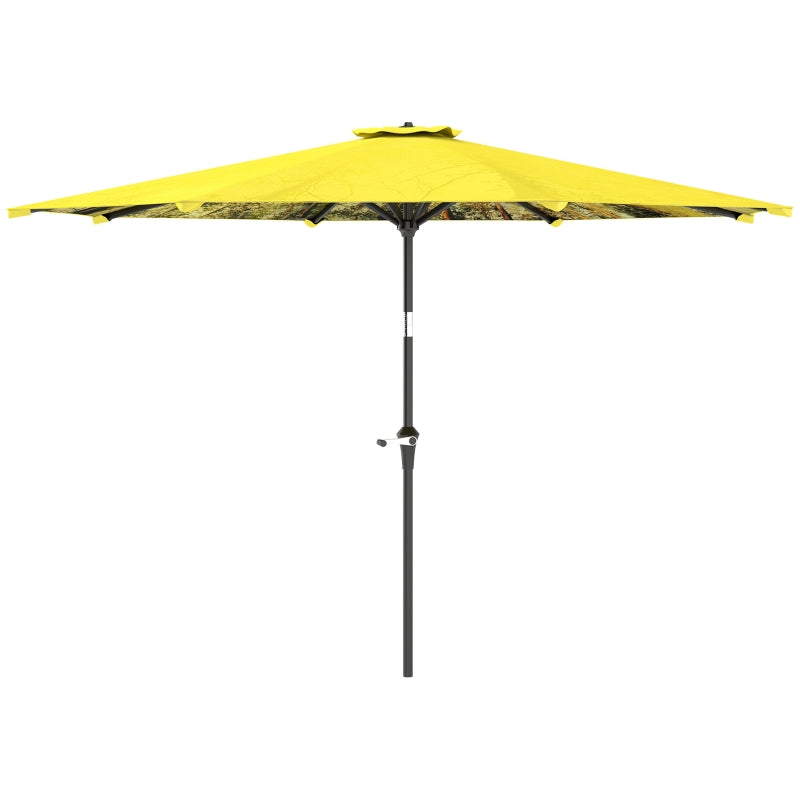 Parasol with Hand Crank, Octagonal Balcony, Yellow