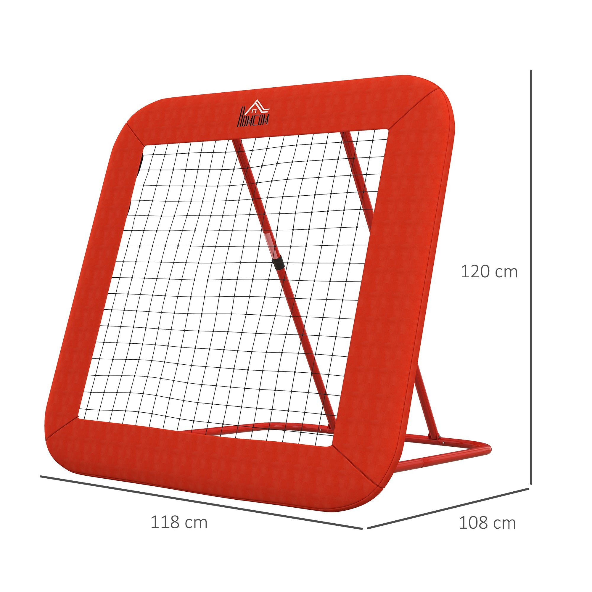 Rebounder Football, Foldable 5-Level Adjustable, Red