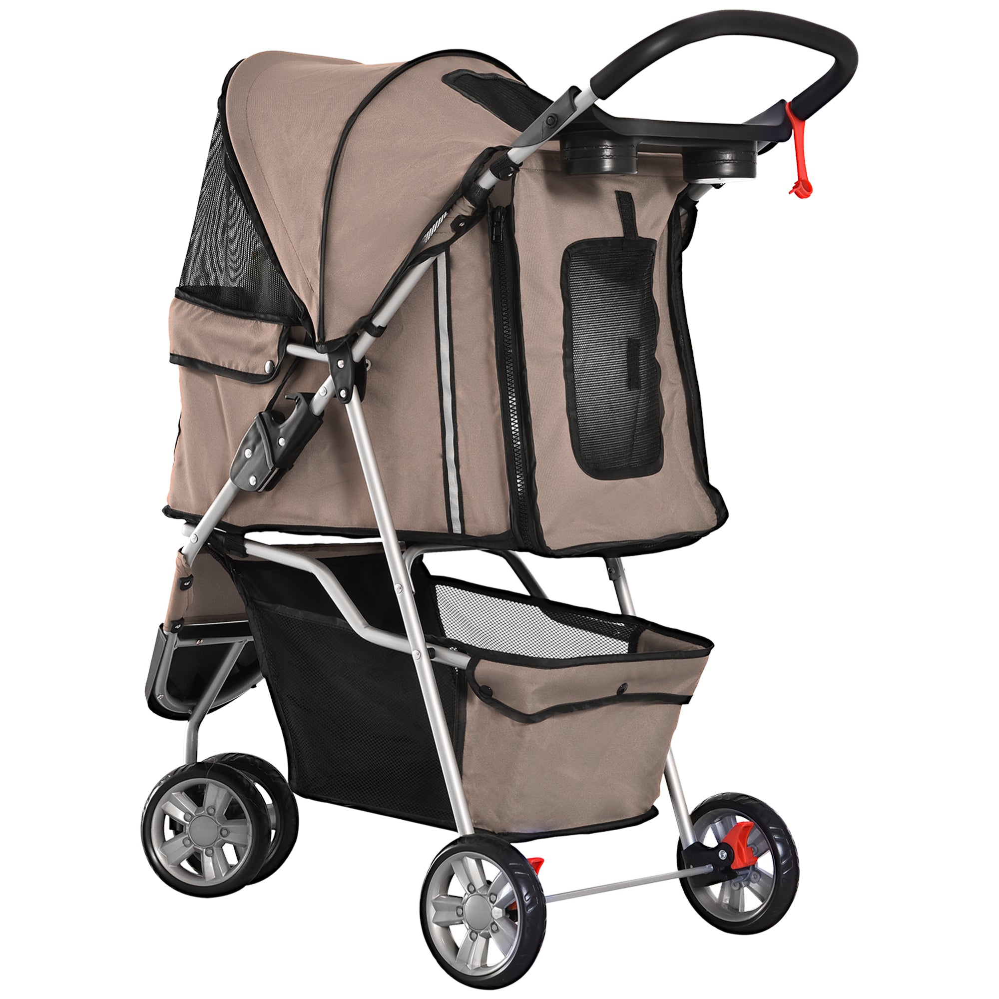 Dog Stroller, Multi-Coloured, Coffee Brown