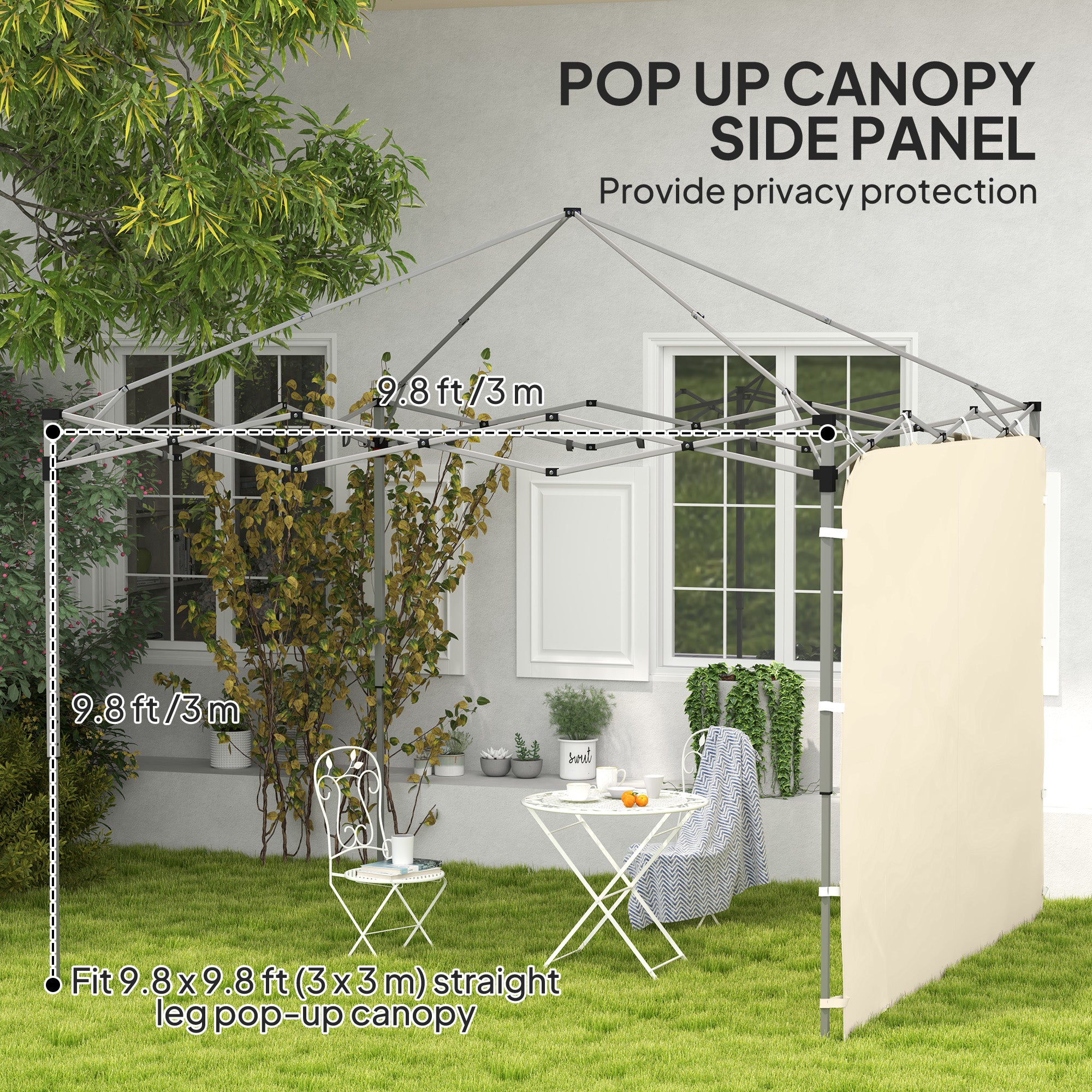 Replacement Gazebo Sidewall 195 x 295cm - Beige