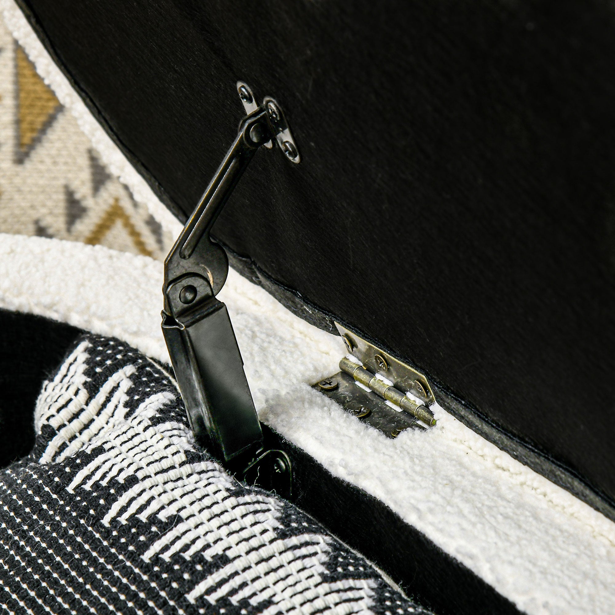 Bedroom Bed Bench Storage Wooden Legs Teddy Fleece Cream White