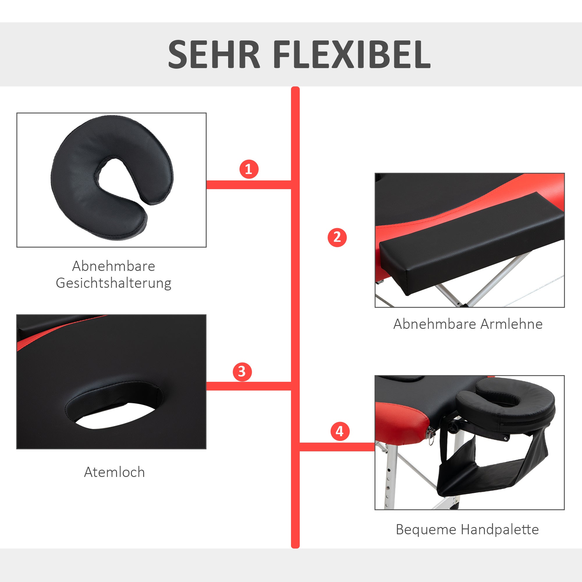 Massage Table Foldable Height-Adjustable 215x60cm Aluminum & Foam