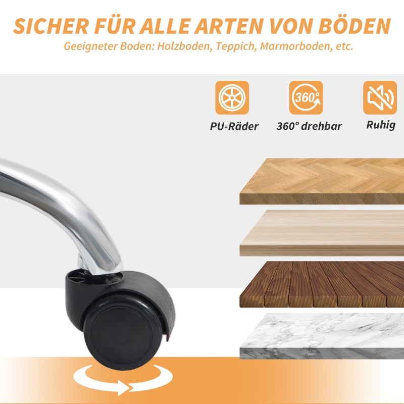 Office Chair, Ergonomic Desk with Lumbar Support, Foldable Armrest, Footrest, Light Brown