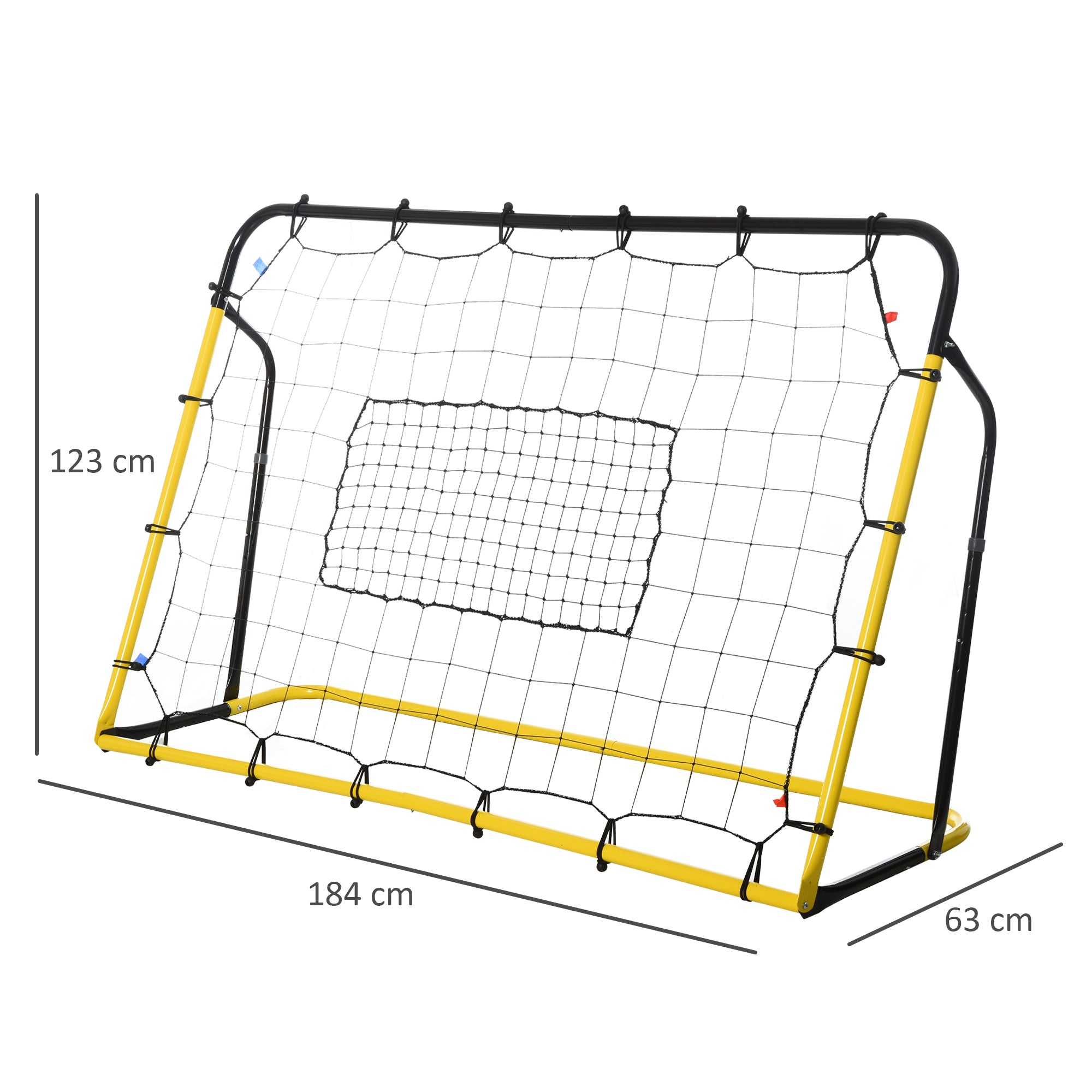 Kickback Football Rebounder Goal Rebound Wall 184x63x123 cm Yellow Black