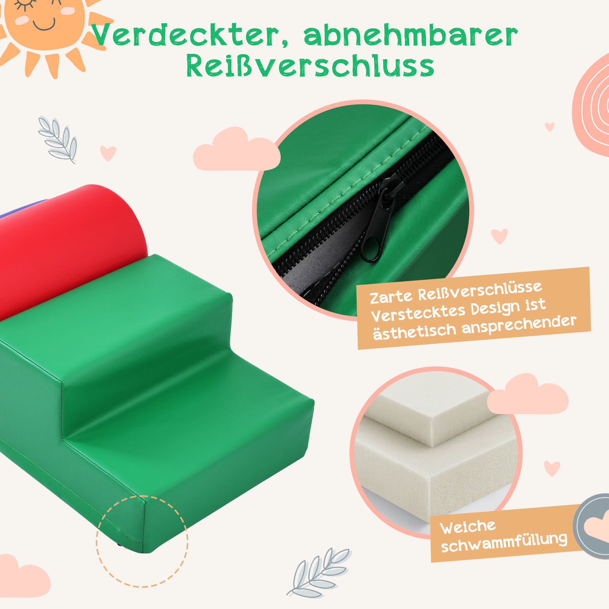 5-in-1 Giant Soft Foam Building Blocks for Kids, Colorful