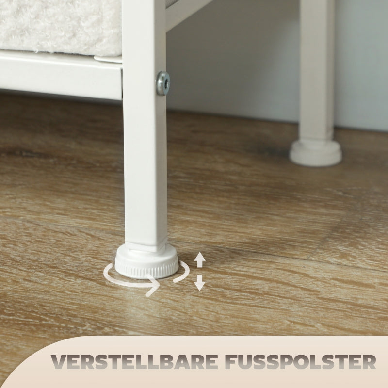 Chest of Drawers Sideboard 9 Fabric Drawers Storage Cabinet, Cream White