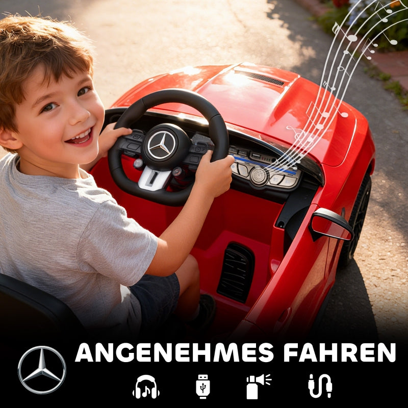 Mercedes Design Kids Electric Car with 12V Motor and Remote Control, Red