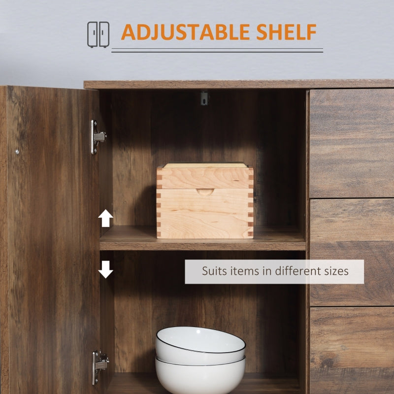 Sideboard Retro 2 Cabinets 3 Drawers Mango Wood-Effect