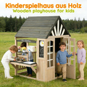 Outdoor Mud Kitchen with Real Tap and Garden Accessories, Wood