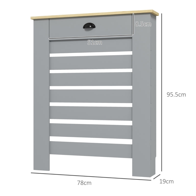 Radiator Cover, 95.5H x 78Wcm with Drawer - Grey