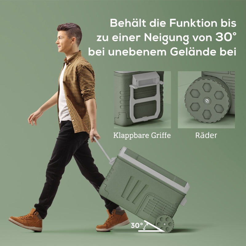 Compressor Cooler Box 33L Electric LED Mini Fridge 12/230V, Green