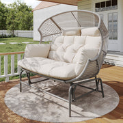 Outdoor Swing Egg Chair Double Patio Hanging Rocking Chair Grey