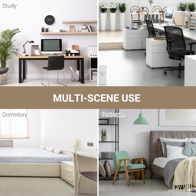 Computer Desk Workstation Writing Table with Metal Frame, 120 x 60 x 76cm, White