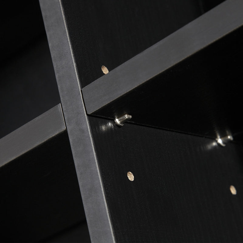 1116 CD/ 528 DVD Storage Unit, Adjustable Wooden Display Shelf, Black