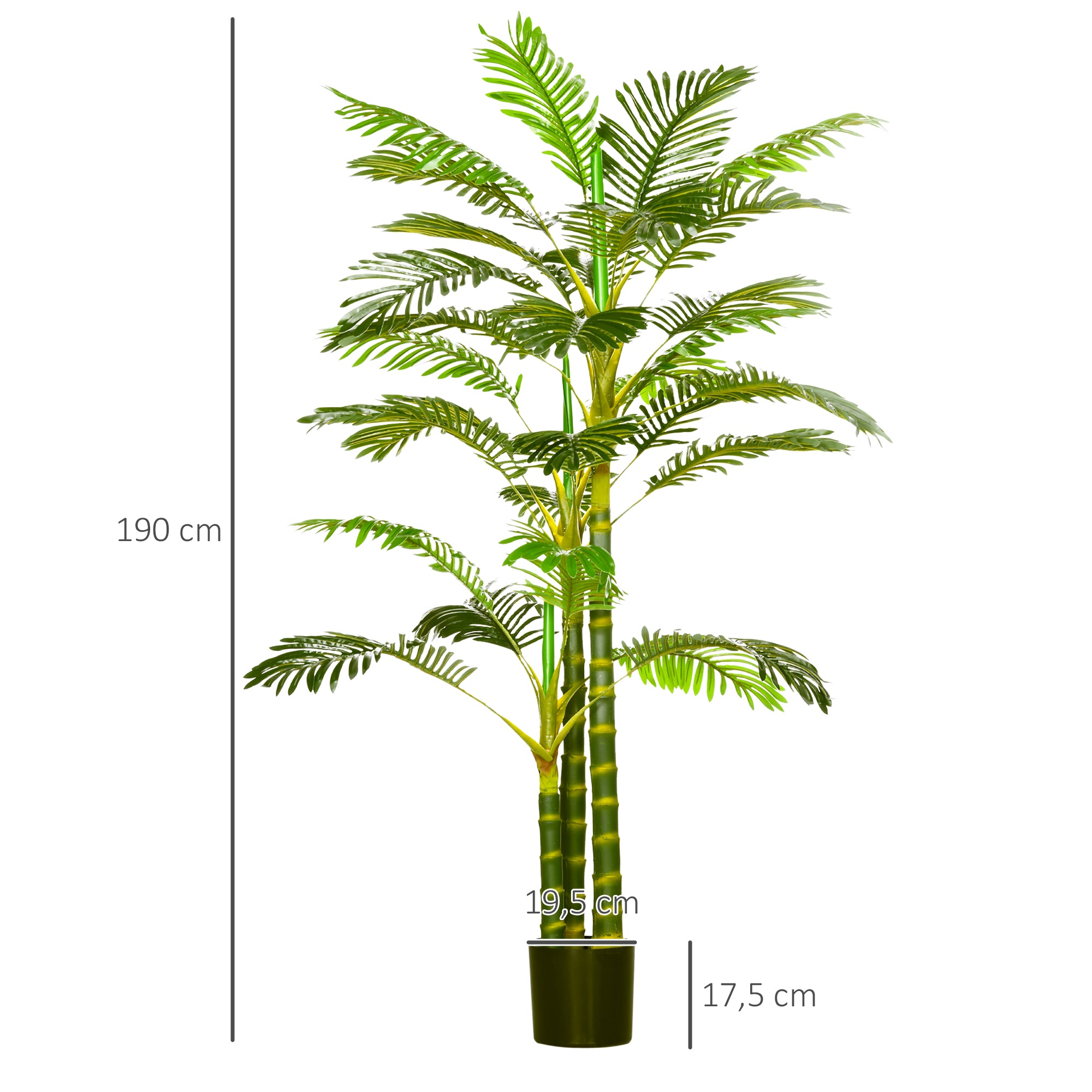 Artificial Palm Tree 190 cm Plant in Pot, Plastic