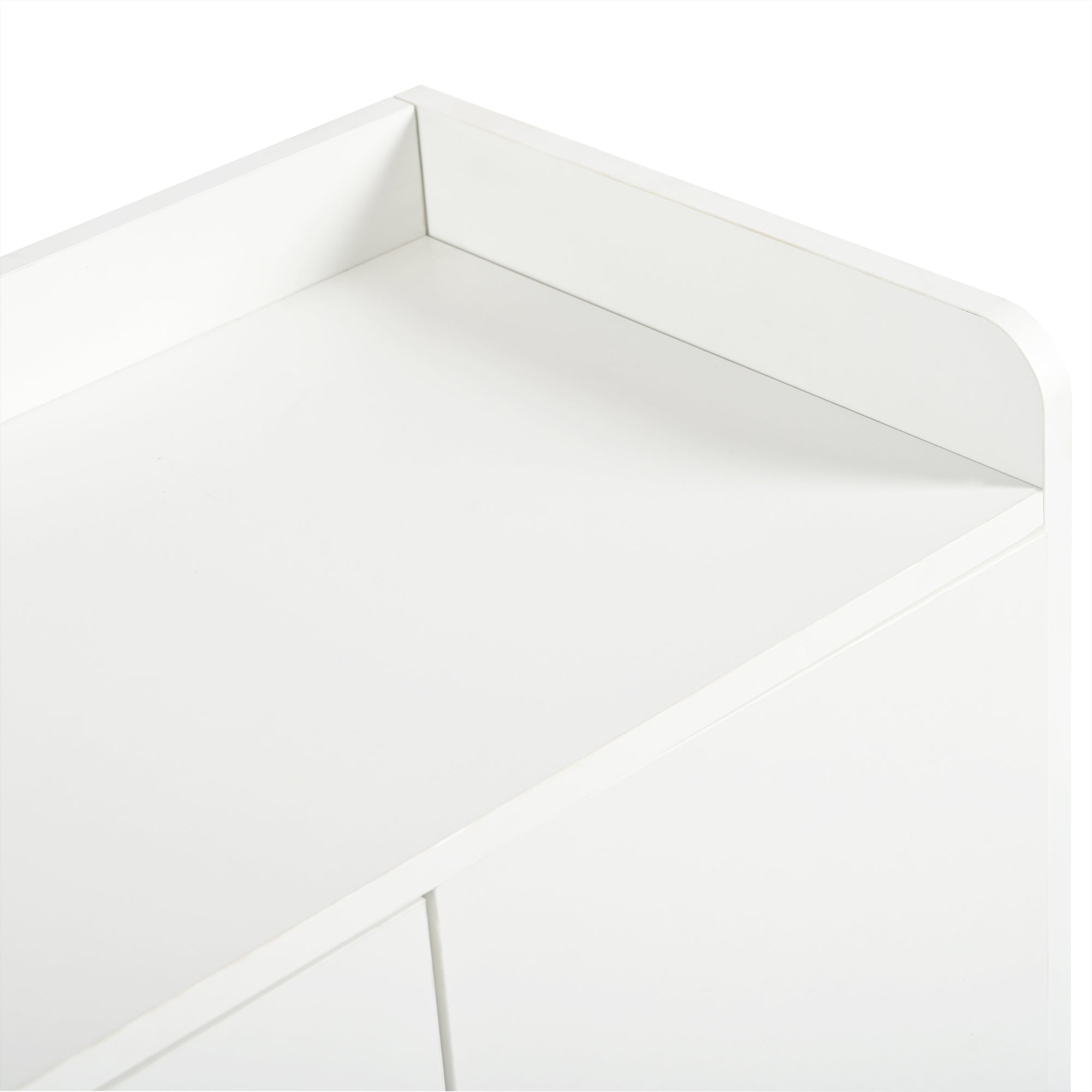 Modern Sideboard Chest of Drawers Shoe Cabinet with Large Storage, Adjustable Shelf, White