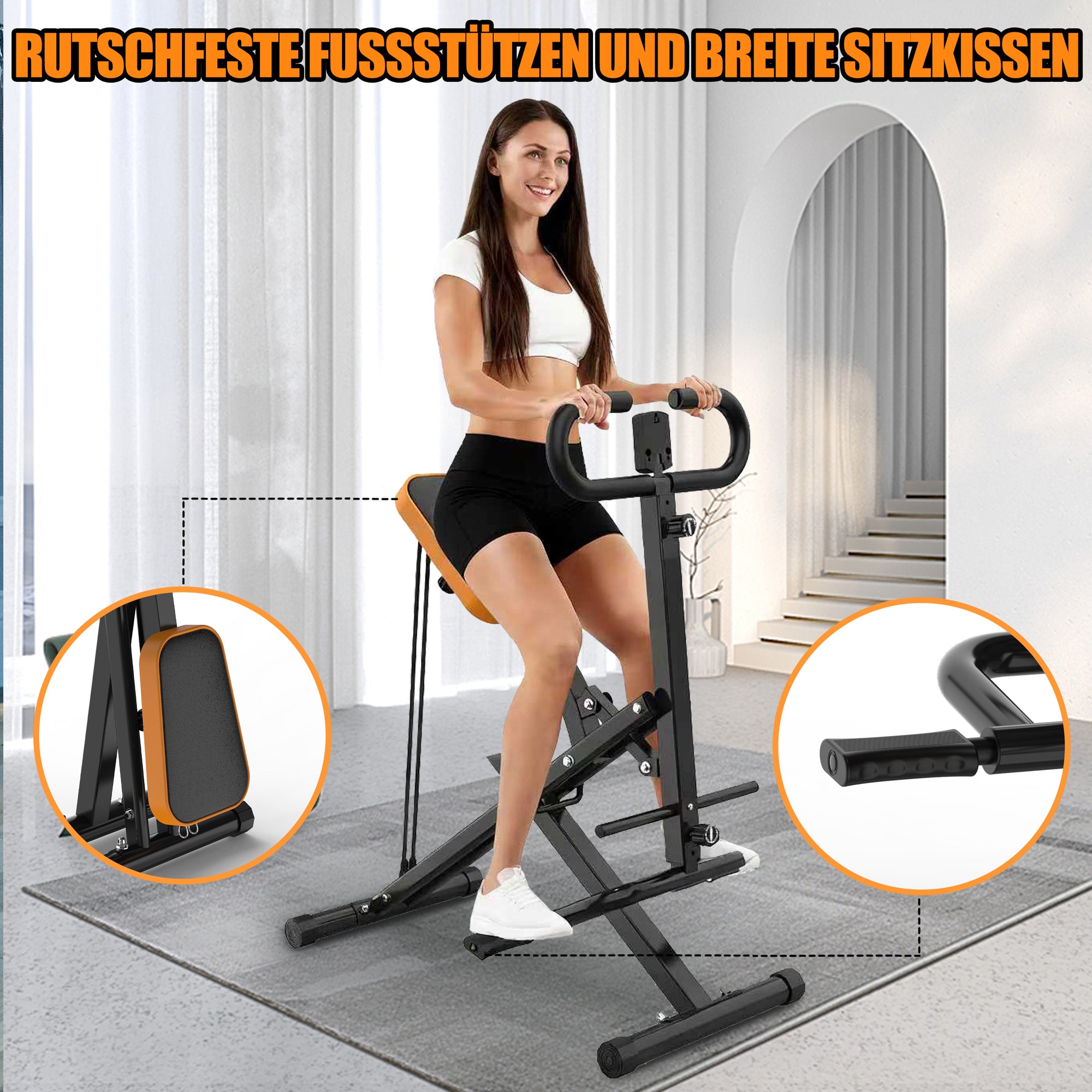 Squat Machine Foldable Glute Trainer with Resistance Bands for Home Use