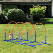 Dog Agility Training Set 4-Piece with Carrying Bag, Blue Orange