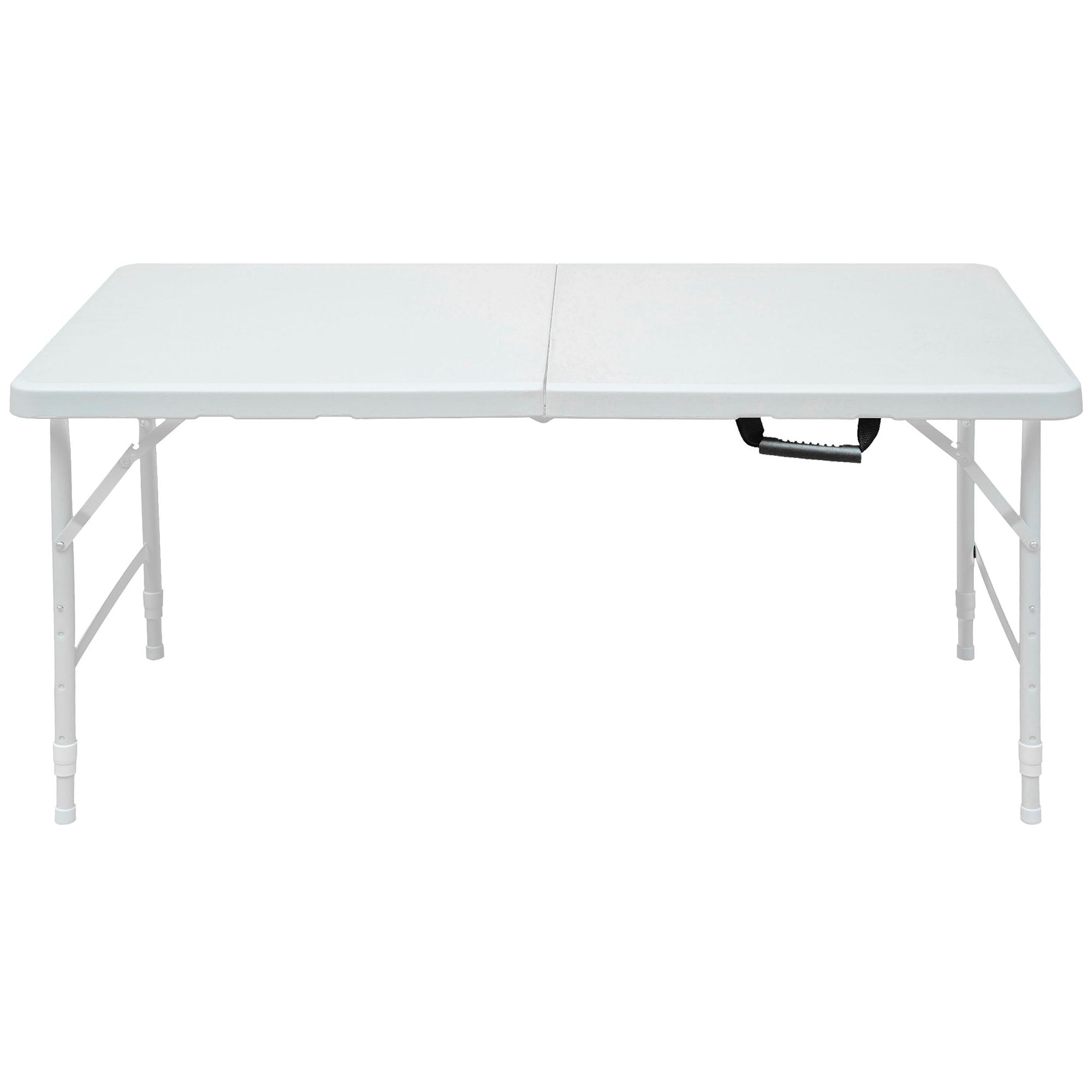 Folding Table 125cm - Adjustable Height, Compact, White