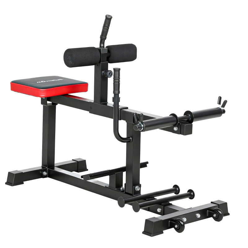 Calf Raise Machine Leg Training Bench with Wheels - Black Steel