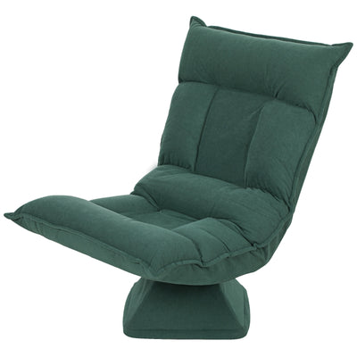 Floor Chair, 360° Rotatable, 5-Way Adjustable, Foldable, Green