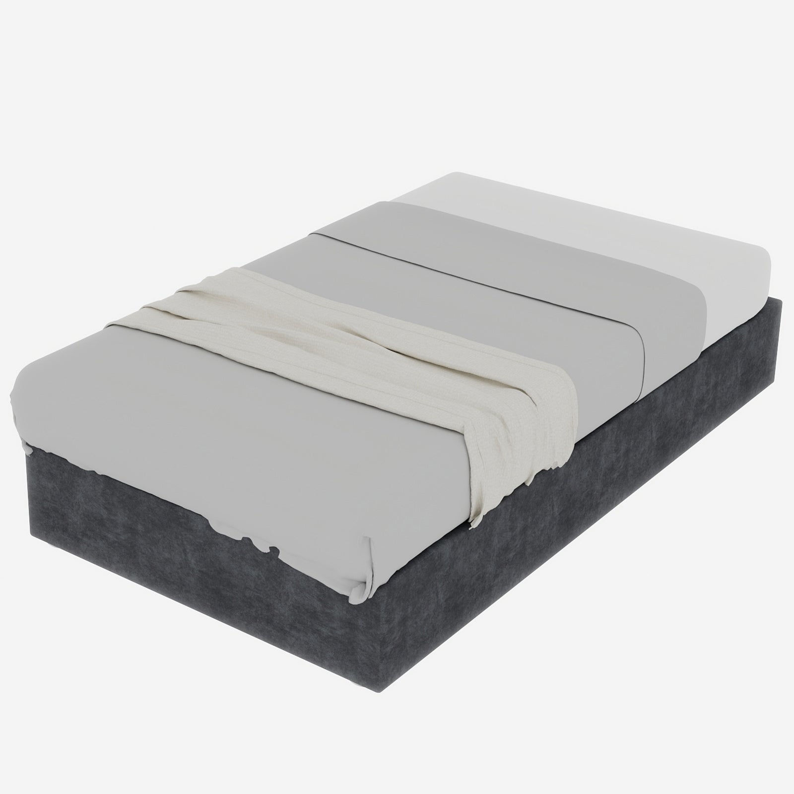 Bed Frame Simple Style 90x200 cm Gas Lift Dutch Velvet Grey