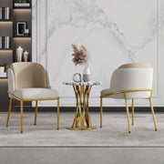 Modern Chairs 2-Pack Angled Legs Adjustable Feet, Beige