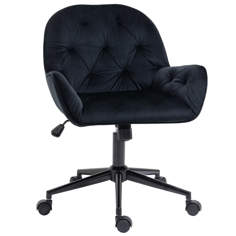 Vinsetto Office Chair, Swivel Height-Adjustable Executive Desk Armchair, Velvety Polyester Black
