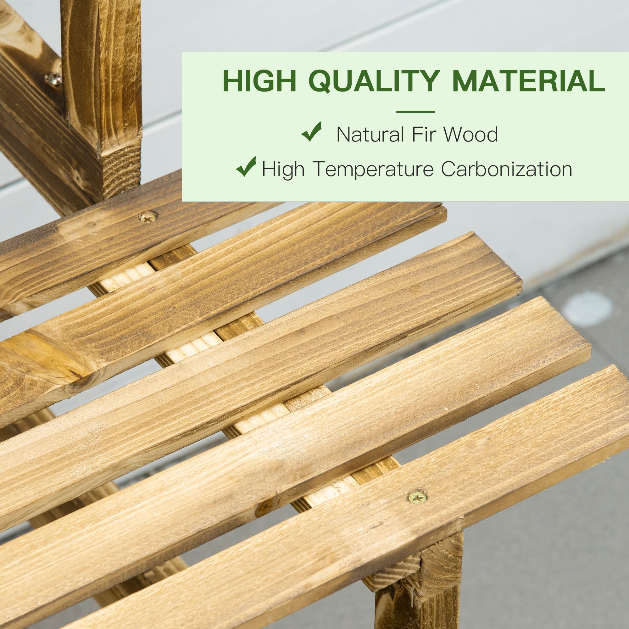 Plant Ladder Flower Shelf, 3 Steps, 100 x 80 x 78cm, Fir Wood